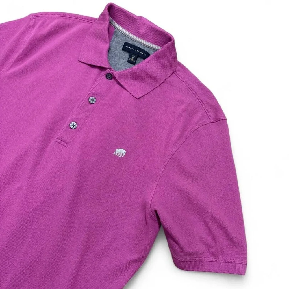 Banana Republic Pink Polo Goft Pickleball Performance Elephant Shirt Size M